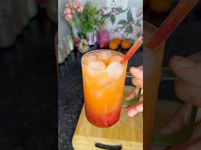 Strawberry orange refreshing drink  #refreshingdrink #asmrcooking #shorts