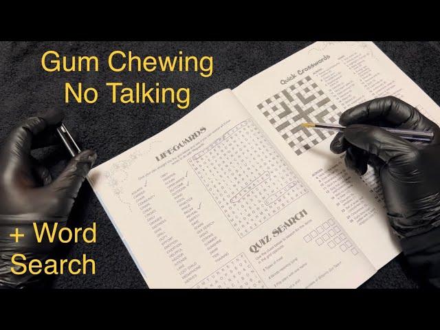 ASMR: Word Search While Chewing Bubble Gum (No Talking)