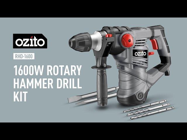 Ozito 1600W Rotary Hammer Drill Kit [RHD-1600]