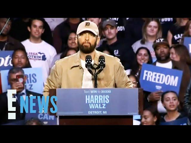 Eminem Makes SURPRISE Appearance at Kamala Harris Campaign Rally in Detroit | E! News