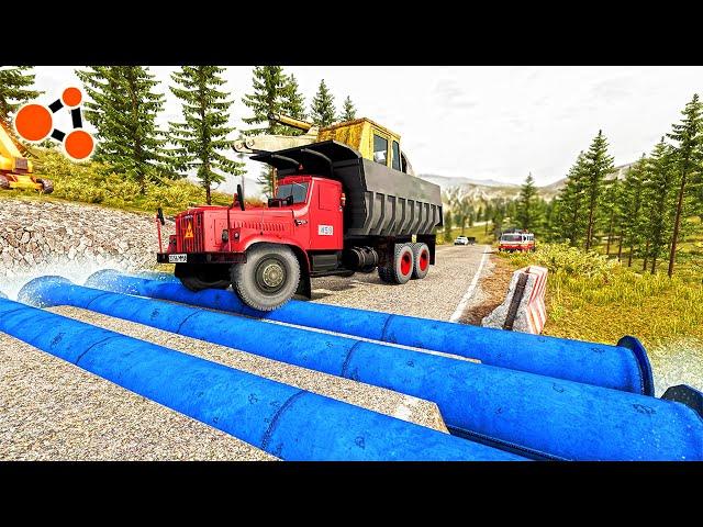 Cars Vs Pipes BeamNG.drive | Beamng Crashes TV