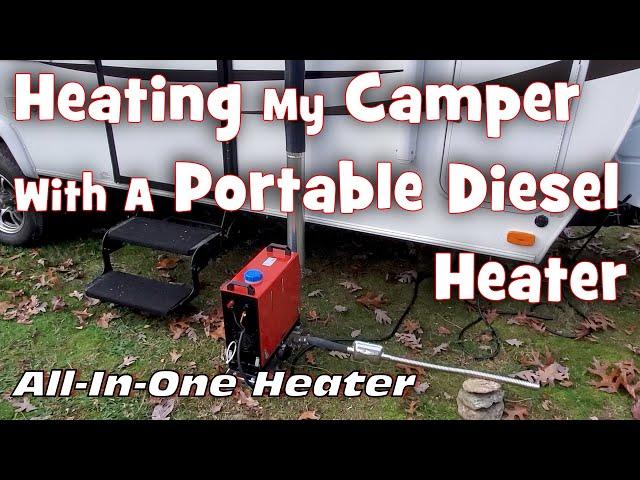 Heating Camper With Portable Diesel Heater in Freezing Weather