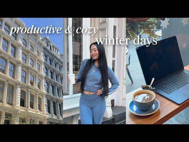 cozy winter arc vlog️ | cafe work day, workout w/ me, & spilling tea on influencers