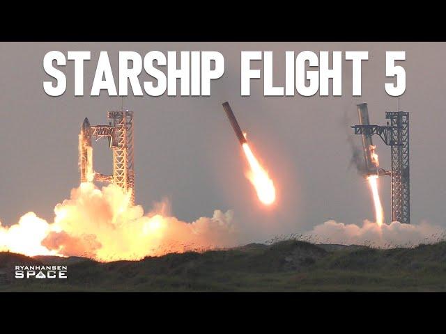 SpaceX Starship Flight 5 | Launch & Booster Catch Tracking