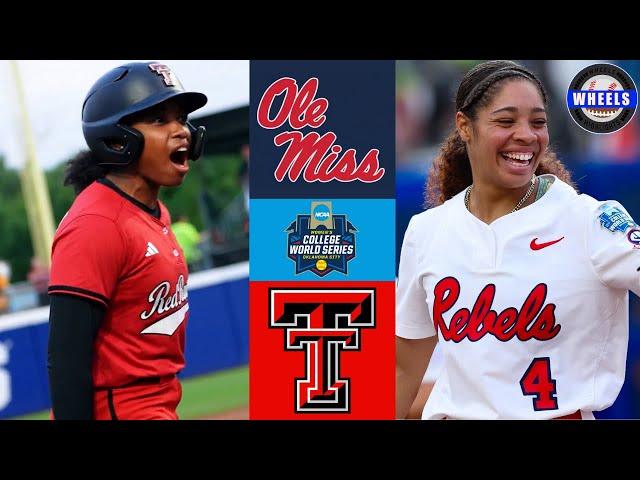 Ole Miss vs #12 Texas Tech | WCWS Opening Round | 2025 College Softball Highlights