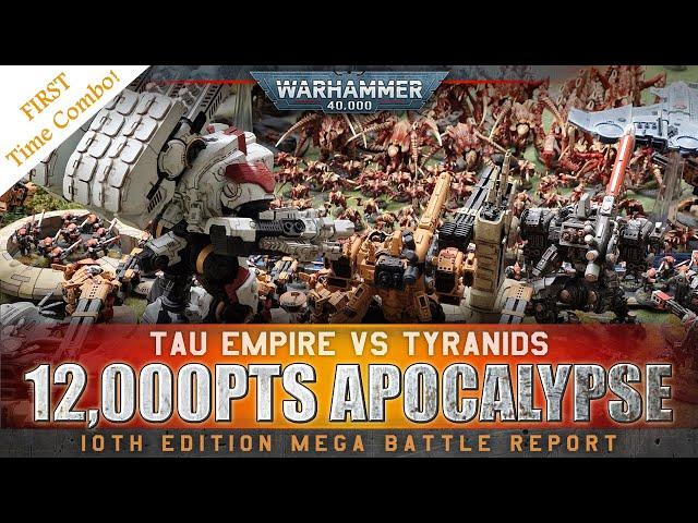 T'au Empire vs Tyranids APOCALYPSE Warhammer 40K 10th Edition Battle Report 12000pts