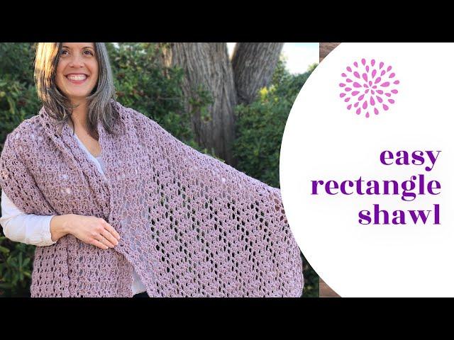 Easy Rectangle Shawl Crochet Video Tutorial for the Littorina Shawl Crochet Pattern in #4 med yarn