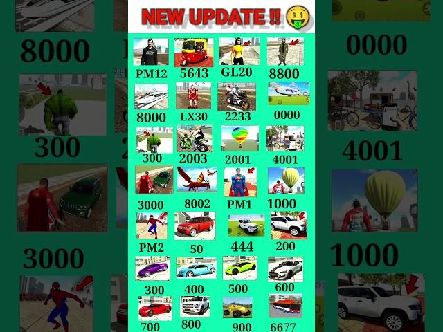 All New Cheat Codes  Indian Bike Driving 3D #shorts #indianbikedriving3d #gaming