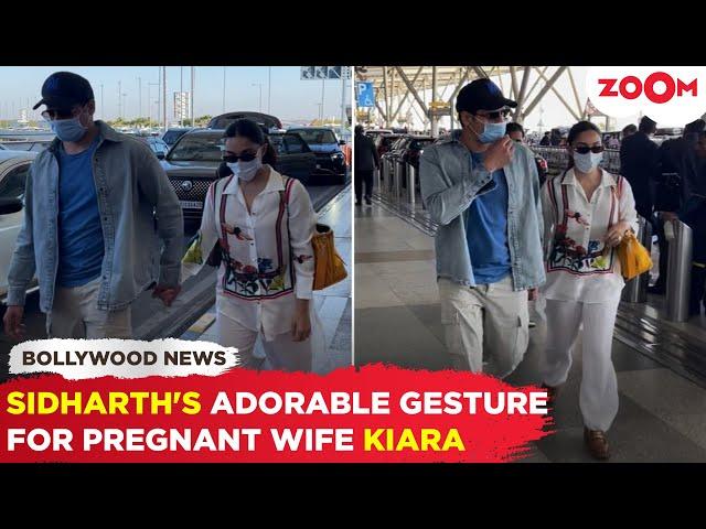 Sidharth Malhotra REFUSES to leave pregnant wife Kiara Advani's hand at Airport, sets husband GOALS