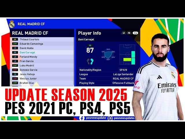 PES 2021 PATCH 2025 PC PS4 PS5 Update Season 2025 Option File