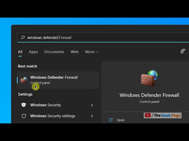 How to Turn off Firewall in Windows 11