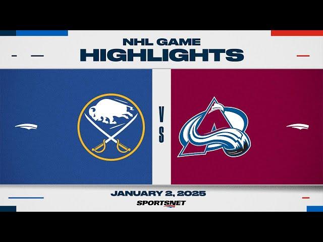 NHL Highlights | Sabres vs. Avalanche - January 3, 2024