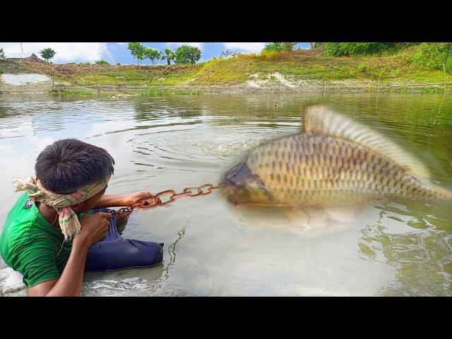 Amazing Boy Catch Big Monster Fish  Unique Fishing Style In Underground ️ Best Hook Fishing