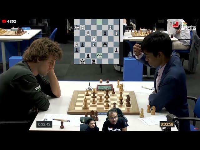 Thrilling final moments between Magnus Carlsen vs Praggnanandhaa | Tata Steel Masters 2023