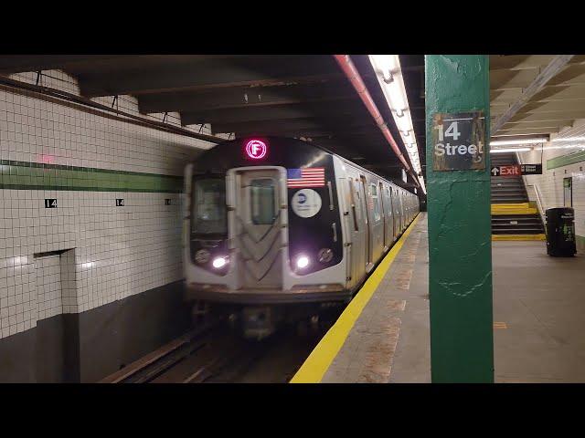 MTA Subways - Alstom R160A-2 #9447 on the (F) at 14th Street