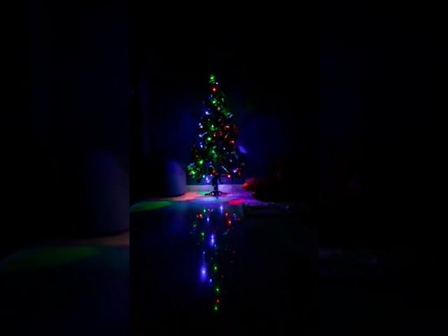 Christmas tree with lights and relaxing music