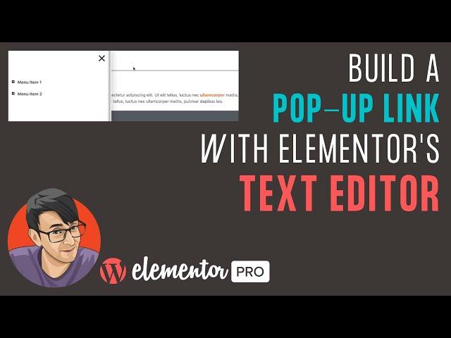 Create a Pop-Up Link with Elementor's Text Editor