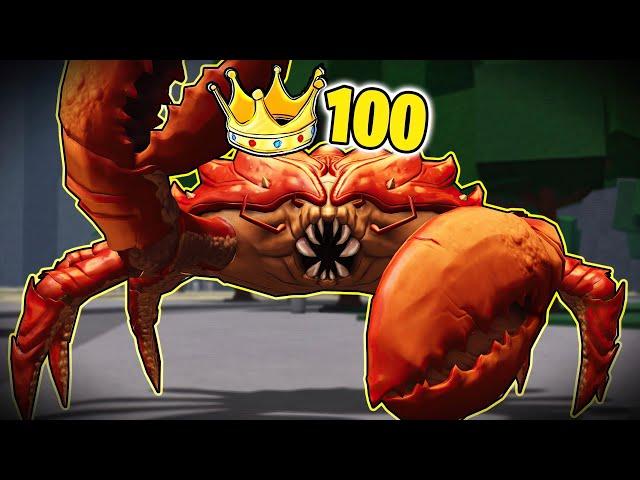 i Got a 100 KILLSTREAK with CRAB BOSS in The Strongest Battlegrounds