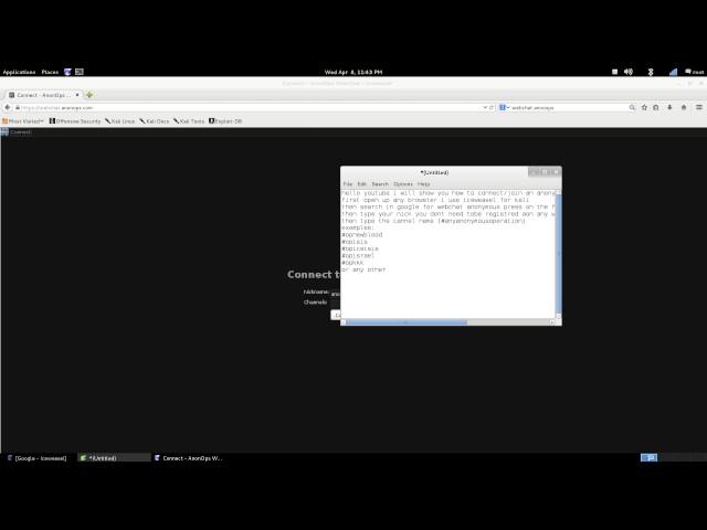 how to connect to anonymous IRC