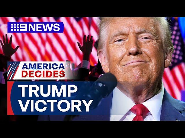 Donald Trump projected to become 47th President of the United States of America | 9 News Australia