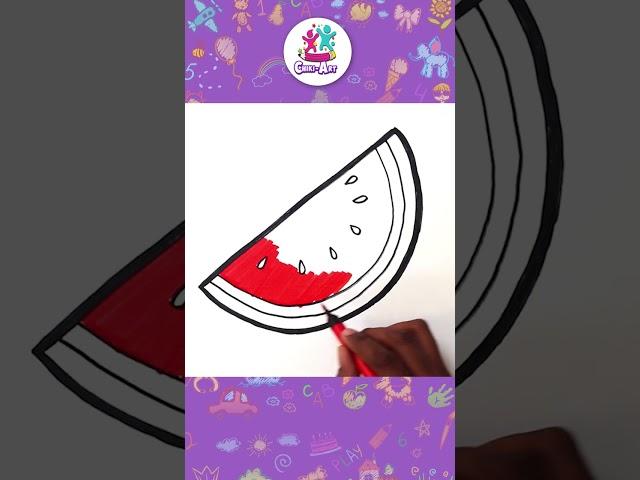 рисование видео для детей | как нарисовать арбуз | #shorts #drawingforkids #hooplakidzrussian