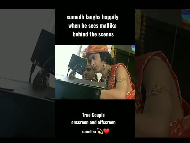 Sumedh Mudgalkar laughs happily sees Mallika Singh on Behind The Scene  #mallikasingh #radhakrishna