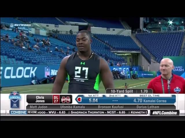 Funny - Chris Jones' penis comes out during the NFL 40-yard dash