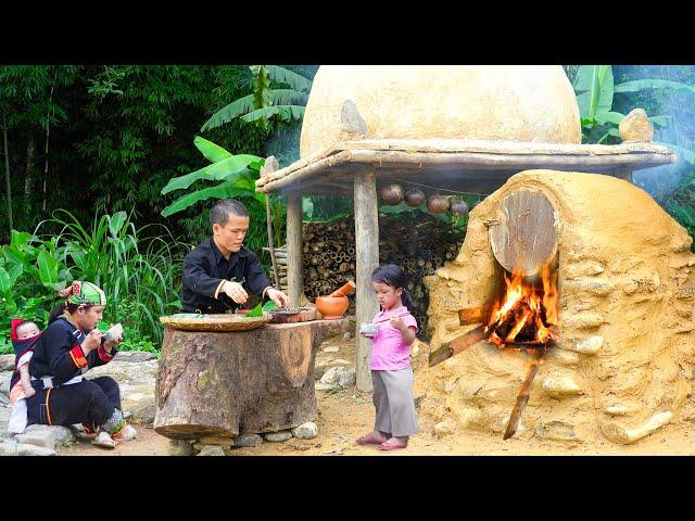 Dwarf Family Wild Vegetable Harvesting Adventure | Goes To Market Sell & Cooking for Mom.