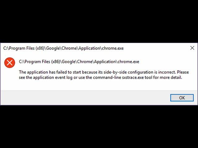 🫨 The application has failed to start because its side by side configuration is incorrect - fix