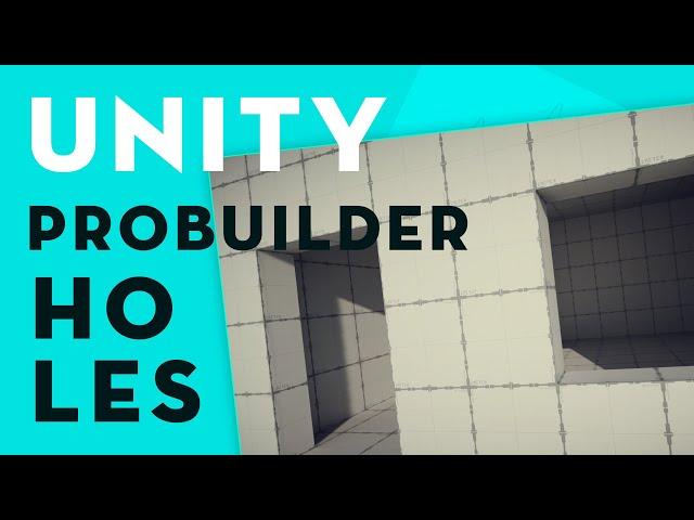 Unity 2020 ProBuilder: Cutting holes for doors or windows #4