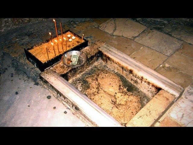 Jesus ascended into heaven from here. Look at his footprint. Chapel of the Ascension, Jerusalem