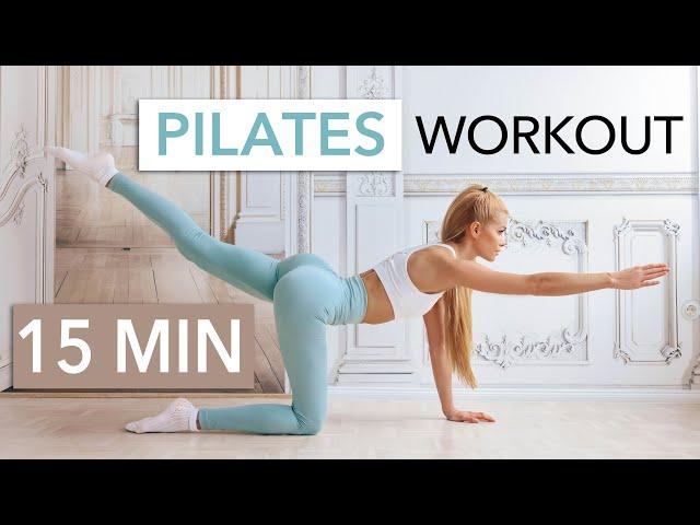 15 MIN PILATES WORKOUT - Slow Full Body Toning / knee friendly, low impact