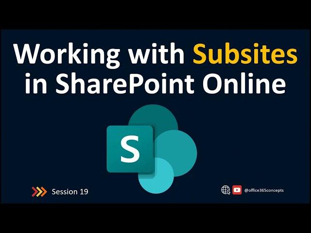 Working with Sub Sites in SharePoint Online | Sub sites permissions |  SharePoint Online Training