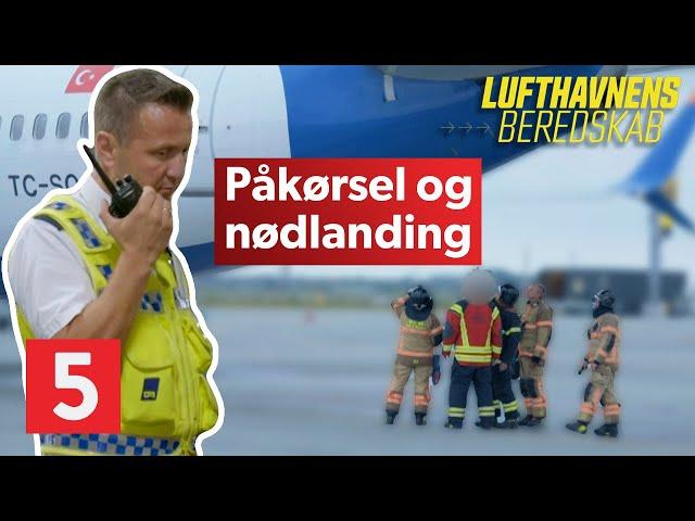 Akut nødlanding afbryder sag om påkørsel | Lufthavnens Beredskab | Kanal 5 Danmark