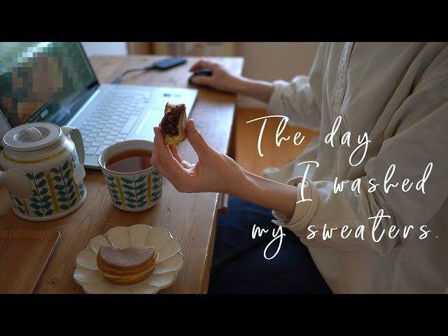 The Day I Washed My Sweater｜Solo Mentaiko Hotpot｜Making Kinako Donuts!