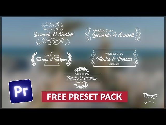 How to make WEDDING TITLES - Free PRESET | Premiere Pro