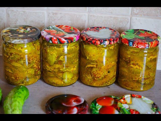 Pickled cucumbers with mustard Sliced ​​pickles | Sweet and sour cucumbers