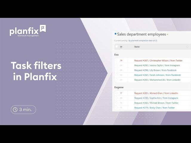 Task filters in Planfix