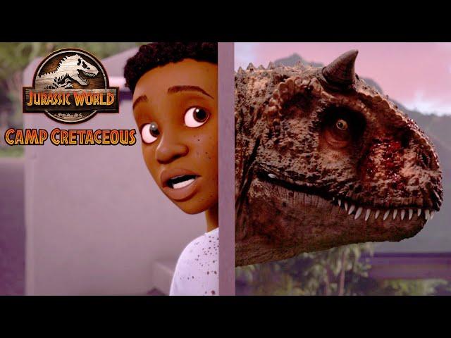 Hide and Seek From a Carnotaurus! | JURASSIC WORLD CAMP CRETACEOUS | Netflix