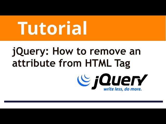 jQuery: How to remove an attribute from HTML Tag