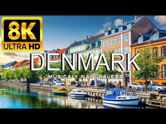 FLYING OVER DENMARK 8K UHD | relaxing music along with beautiful nature videos |8K VIDEO