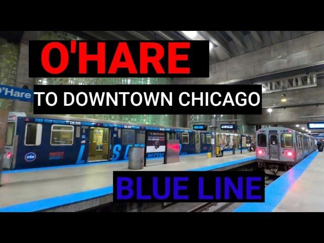 Riding the Chicago Train - From O'Hare to Downtown Chicago ( Blue Line)