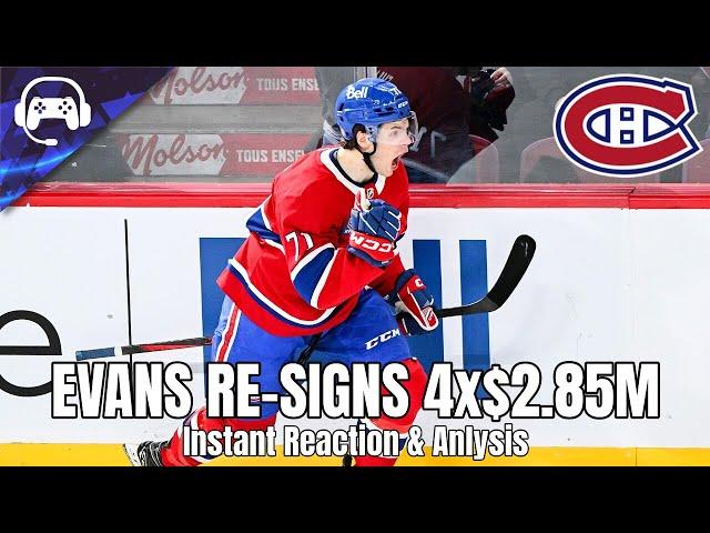 JAKE EVANS RE-SIGNS 4X$2.85M WITH HABS | Instant Reaction & Anlaysis