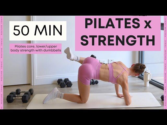 50 MIN PILATES & STRENGTH CLASS Full body burn! Dumbbells