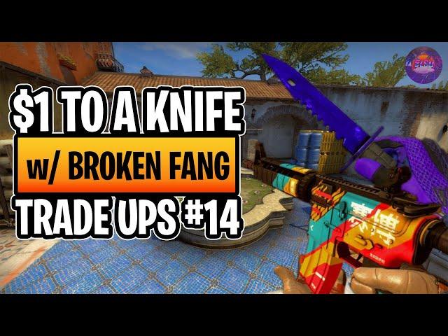 $1 TO A KNIFE WITH BROKEN FANG TRADE UPS | PROFITABLE CSGO Trade-Ups 2021 | elsu