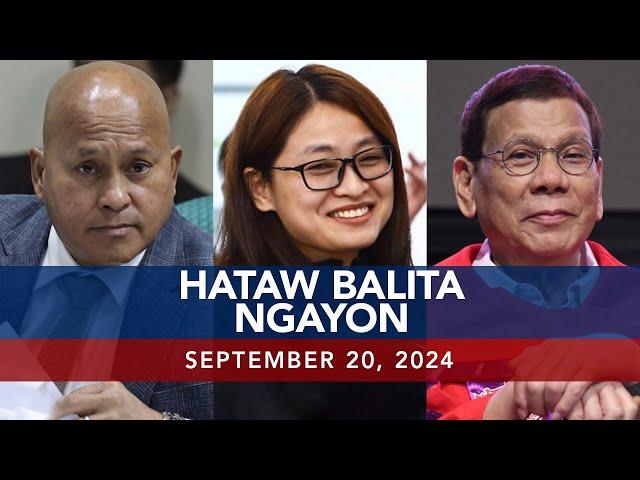 UNTV: Hataw Balita Ngayon | September 20, 2024