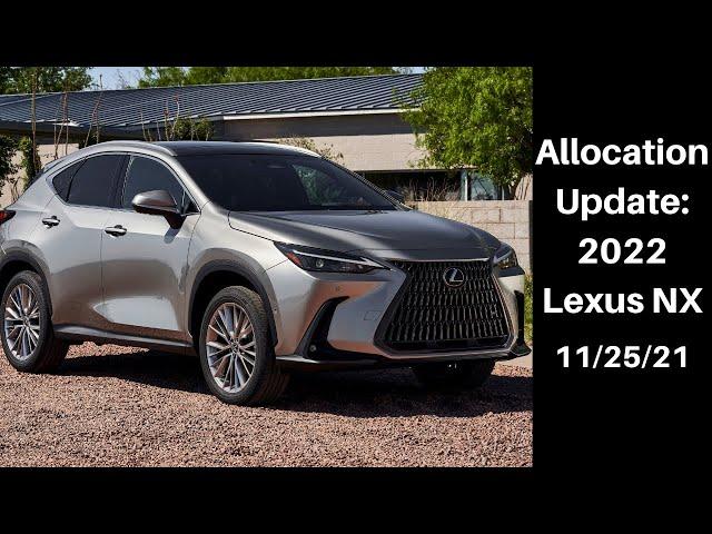 Allocation Update: 2022 Lexus NX Search