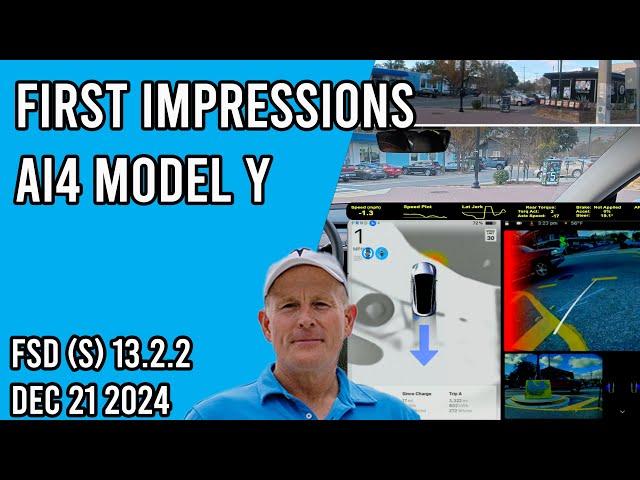 FSD Supervised v13.2.2 - First Impressions Drive on the AI4 Model Y