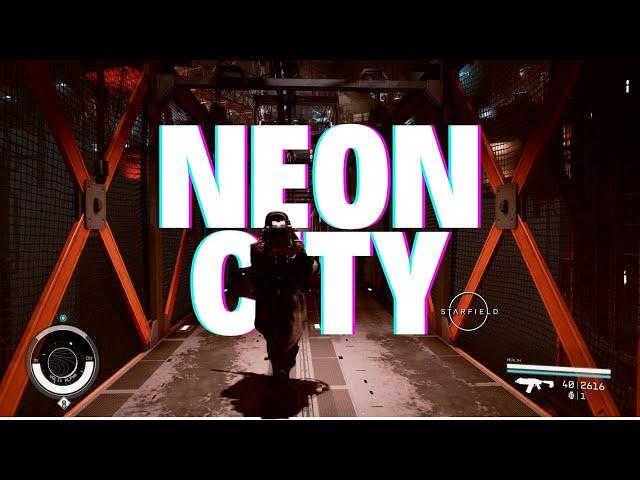 Exploring Neon City in Starfield