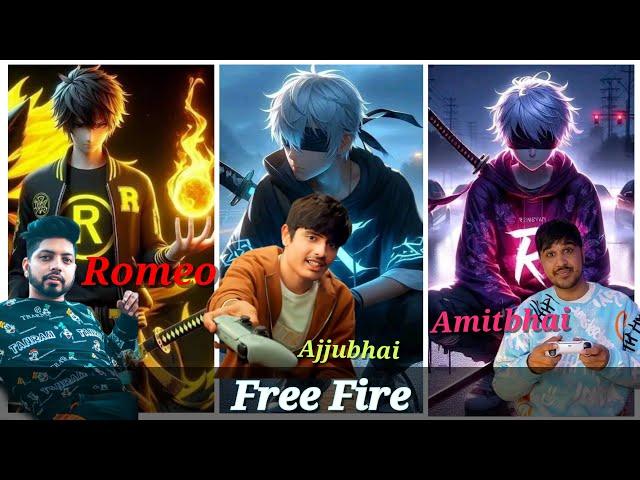 Free Fire Live Ajjubhai Amitbhai Romeo Gamer Top 3 Popular Gamer teamjokerff is live